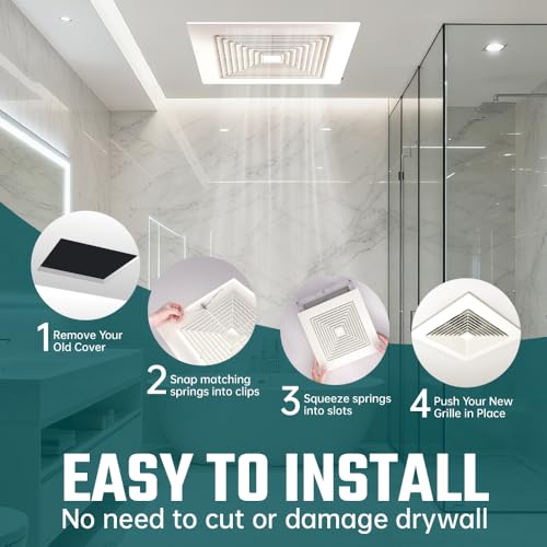 10.6" Bathroom Exhaust Fan Cover - Durable Grille Replacement