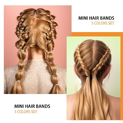 YGDZ 600 Pcs Mini Elastic Hair Bands - Neutral Colors Rubber Hair Ties