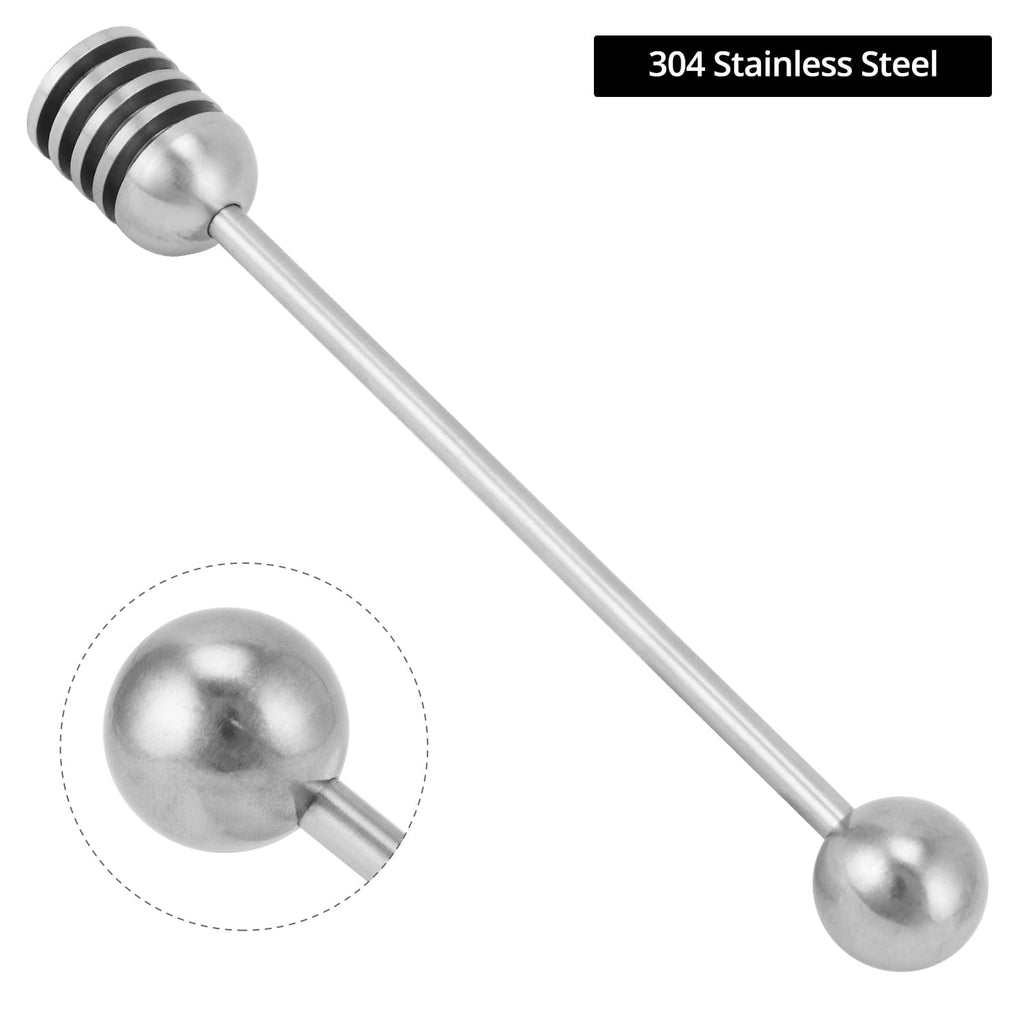 QWORK Stainless Steel Honey and Syrup Dippers, 6.3 Inches, Rust-Resistant, Convenient to Clean, Dishwasher-Safe, Ideal for Drizzling Honey, Syrup, Coffee, and More, 2 Pcs
