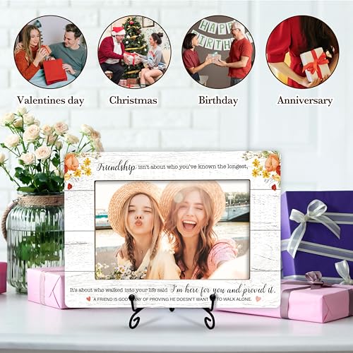 Friendship Picture Frame with Iron Stand - Inspirational 4x6 Photo Gift