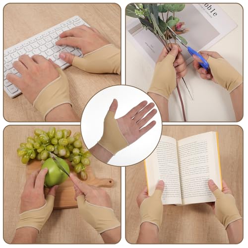 2 Pairs Thumb Wrist Brace Compression Sleeve, Soft Thumb Splint Glove Liner, Ergonomic Thumb Wrist Support Brace for Arthritis Pain Relief Protector Support