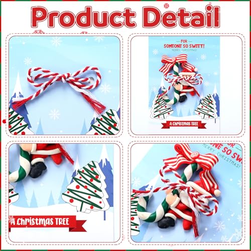 Fullhawl 36 Pcs Christmas Tree Cake Gift Tags with String Winter Holiday Treat Bag Tags