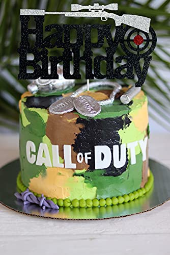 Heavy Gun Happy Birthday Cake Topper - Perfect for Army Theme Parties