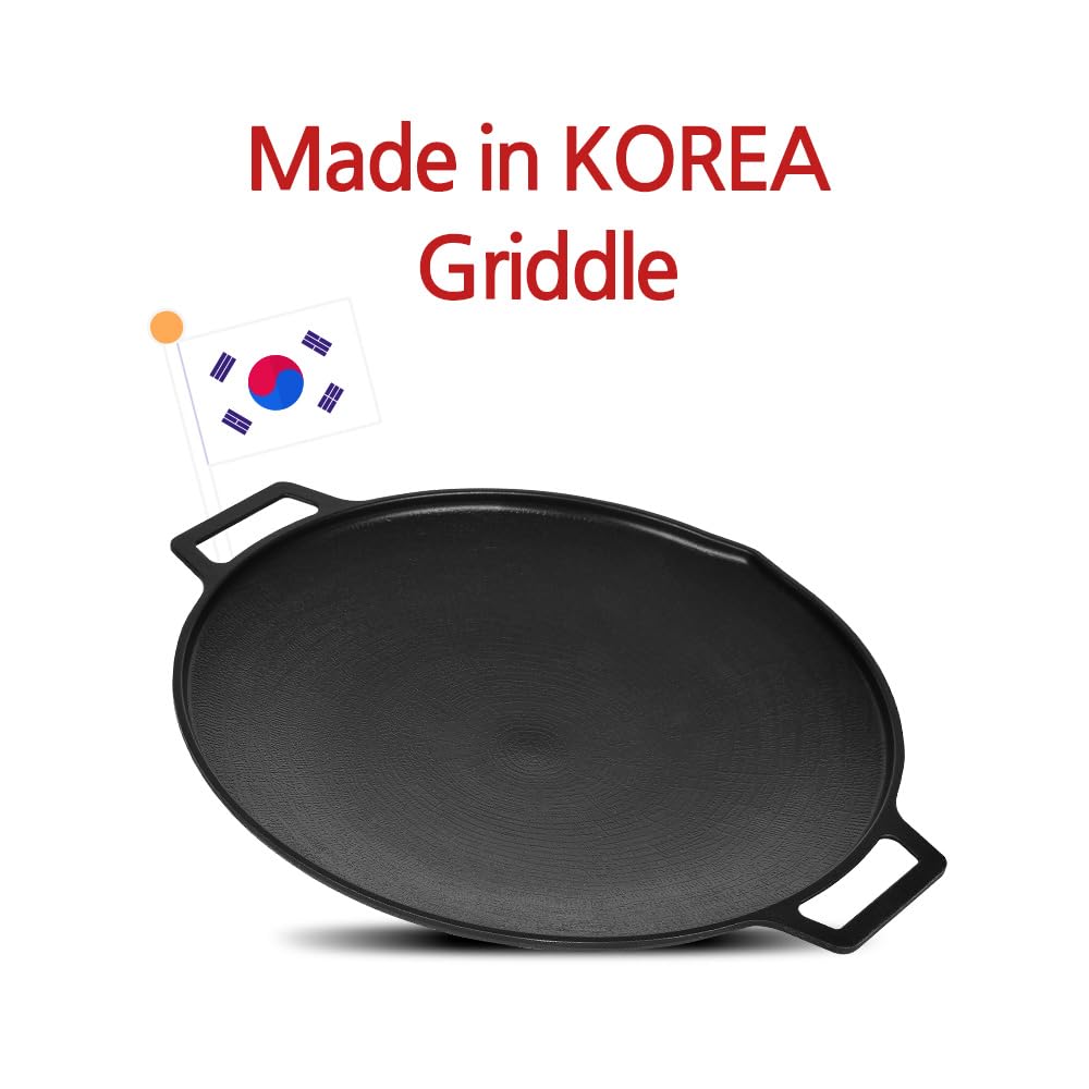 SISEM Korean BBQ C IH Griddle Grill Pan, Nonstick Coating, All Stove(Gas, Electric & Induction), Indoor Outdoor Griddle (16 IN)