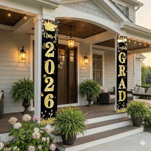 Class of 2026 Graduation Banners Set - Waterproof Outdoor Decor