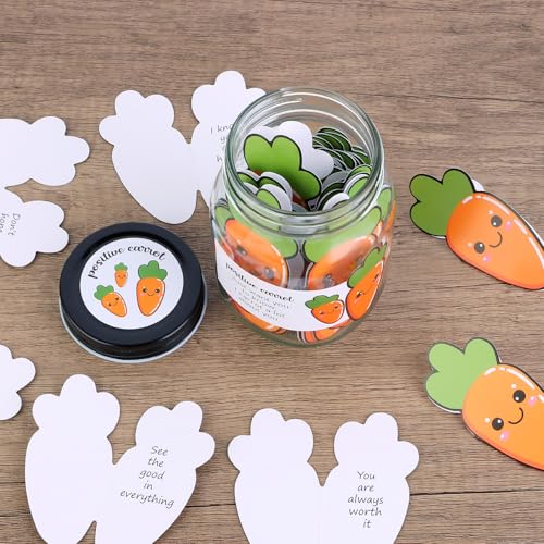 60 PCS Carrot Affirmation Cards Gift Set for Emotional Support