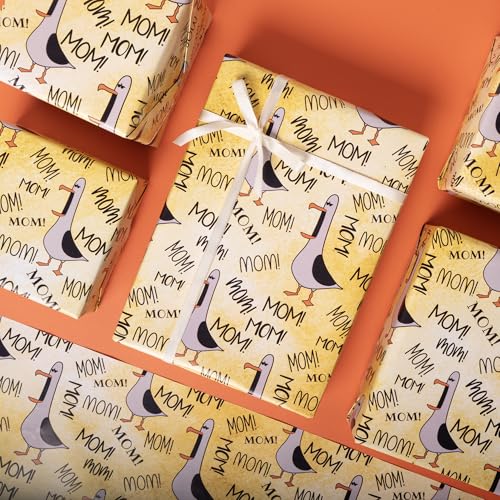 Funny Mother's Day Gift Wrap - 6 Sheets Duck Mom Design, 20x28"