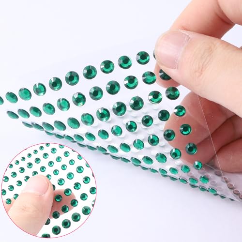 SULIKJHUI 3456 Pcs Self-Adhesive Rhinestone Stickers, 15 Colors Acrylic Gems for Crafts, Face, Body, and Nail Art