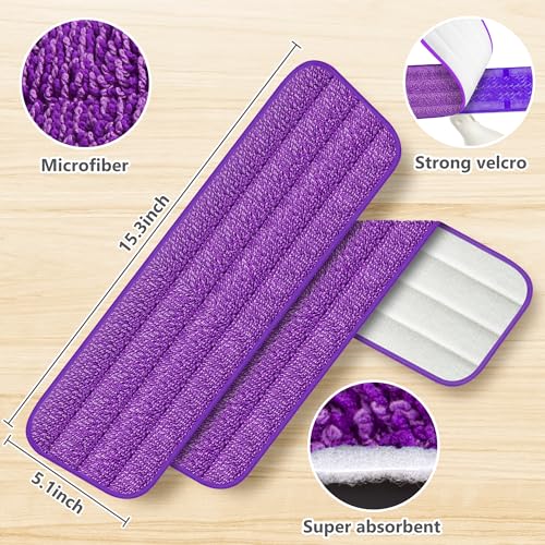 ILAVCOOL Reusable Mop Pads 6 Pack for Swiffer PowerMop - Purple