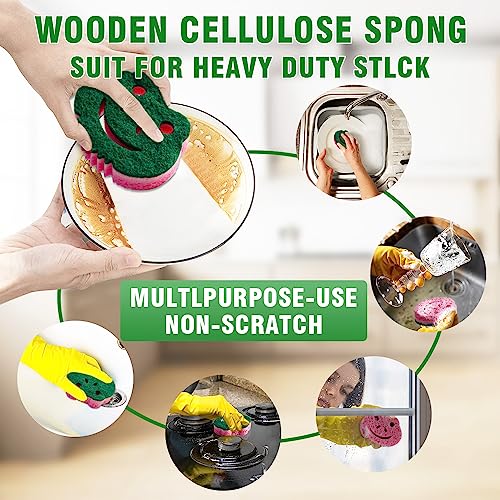 SmilePowo Dual-Sided Scrub Sponges - 12 Pack Multi-Functional Frog Sponges