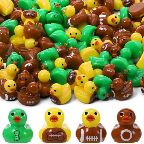 100 Pcs Mini Football Resin Ducks - Sports Themed Party Favors & Decor