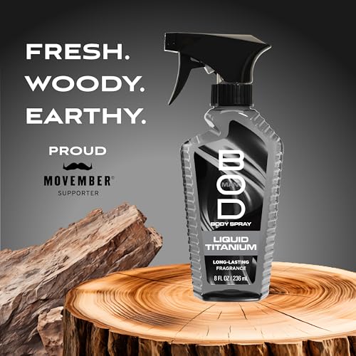Bod Man Liquid Titanium Fragrance Body Spray for Men, 8 oz (Pack of 2)
