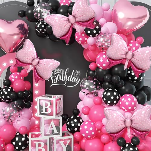 Jumbo Coquette Bow Balloons - 4pcs Pink Oversized Party Decor