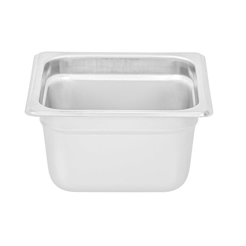 Restaurantware-Kitchen Tek 1/6 Size Steam Table Pans, 12 Anti-Jam Steam Pans - Lids Sold Separately, 4” Deep, 24 Gauge Stainless Steel Hotel Pan, Freezable, For Catering Events And Parties