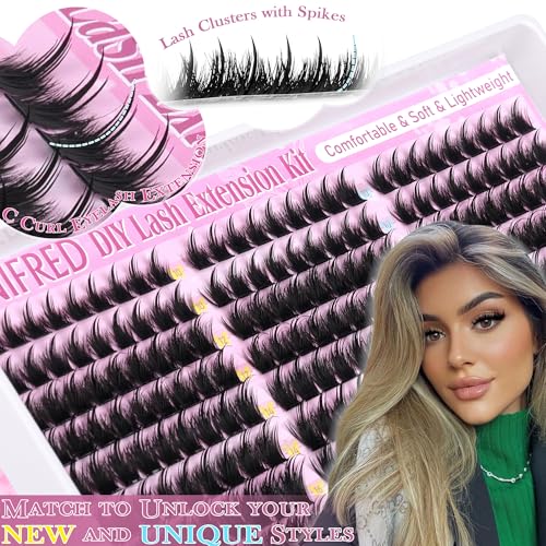 Winifred Manga Lash Clusters Kit Wispy DIY Individual Eyelashes with Spikes