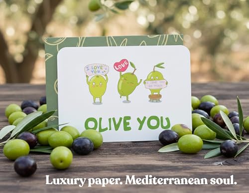 Olive You Punny Greeting Card with Envelope - Funny Romantic Card