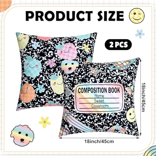 Hillsuren 18x18 Composition Notebook Throw Pillow Covers - Pastel Pencil