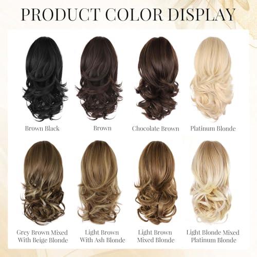 MODERN QUEEN 14-Inch Wavy Curly Jaw Clip Ponytail Extension