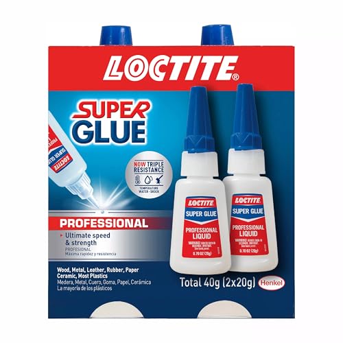Loctite Professional Super Glue Liquid, Clear Adhesive, 2 Pack (0.7 fl oz)