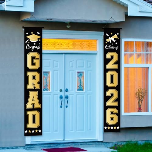 Graduation Door Banner Set - GRAD & Class of 2026, 71x12 in