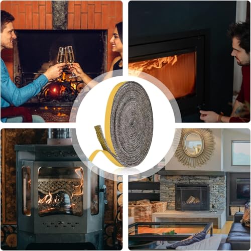 Self-Adhesive Fiberglass Stove Gasket Tape, 1/8" Thick x 1" Wide, 79" Length