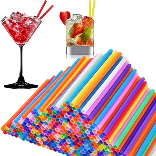 ALINK 5 Inch Colorful Cocktail Straws, 100 Count BPA-Free Short Straws