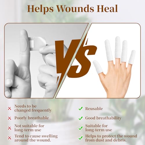 200 pcs Cotton Finger Cots - Cloth Finger Cots Finger Toe Sleeves Fingertips Protective Cover, White Finger Cots Finger Protectors, Thumb Protector for Finger Tips Comfortable and Breathable(White)