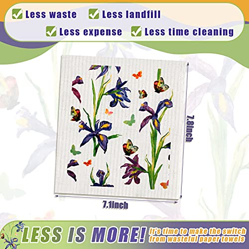Geiserailie 6-Pack Butterflies Kitchen Dish Cloths - Absorbent, Reusable & Quick Drying