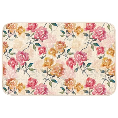 MATIRUG Floral Doormat, Spring-3 Pattern 1'4" x 2', Nonslip Washable Entry Rug