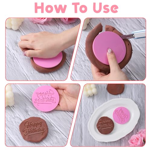 Happy Birthday Cookie Stamp - 3D Fondant Embosser for Cake Decorating