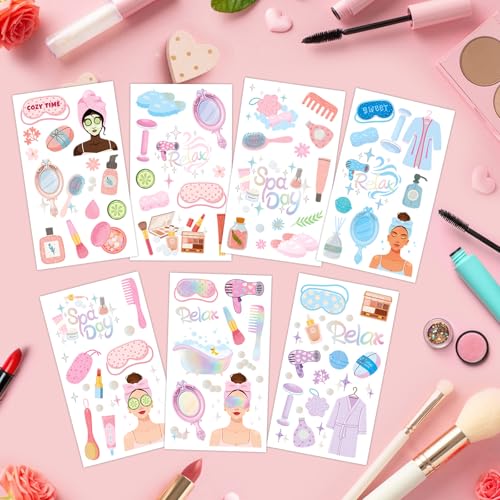 Konsait Kids Spa Temporary Tattoos for Girls Slumber Party Favors 99 Pcs