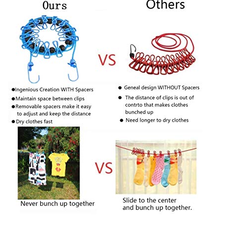 Portable Clothesline with 12 Clothespins - Travel Laundry Solution