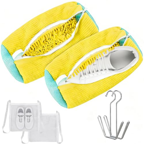 Shoe Washing Machine Bag Set - 2 Reusable Bags & Drying Racks