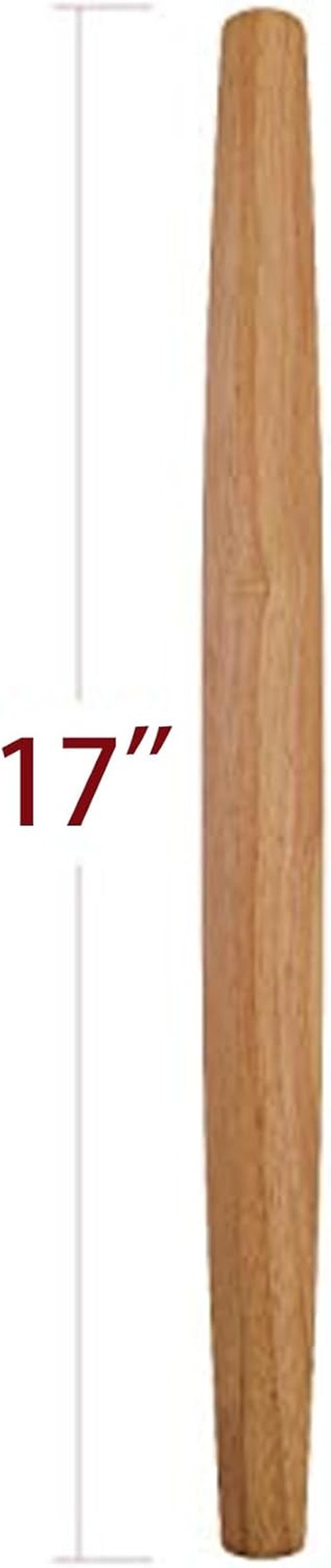 French Rolling Pin - 17-Inch Wooden Roll Pin for Fondant, Pie Crust & Dough - Tapered Design