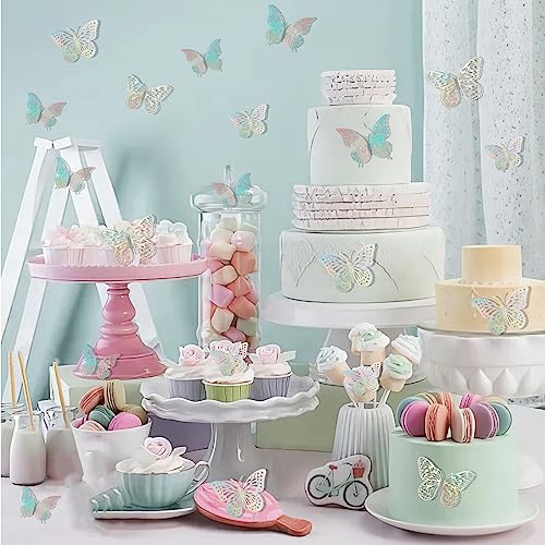 3D Metallic Butterfly Wall Decor - 24 Pcs Butterfly Party Decorations