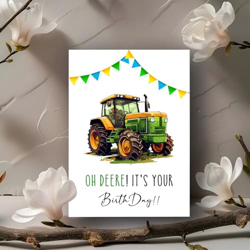 Funny Tractor Birthday Card - Premium Greeting Card for Him/Her