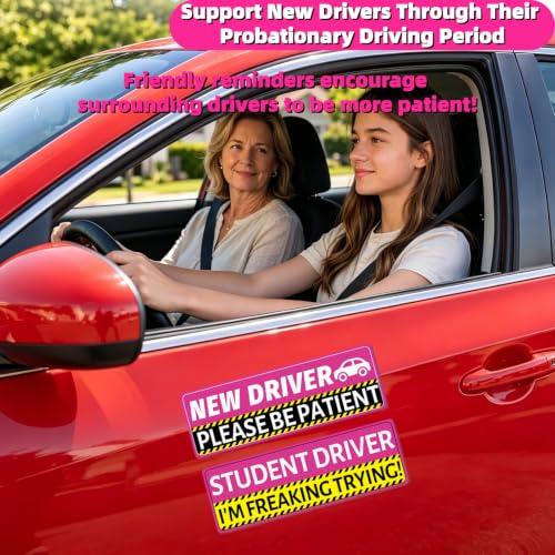 4PCS Student Driver Car Magnets - High Visibility Reflective Signs