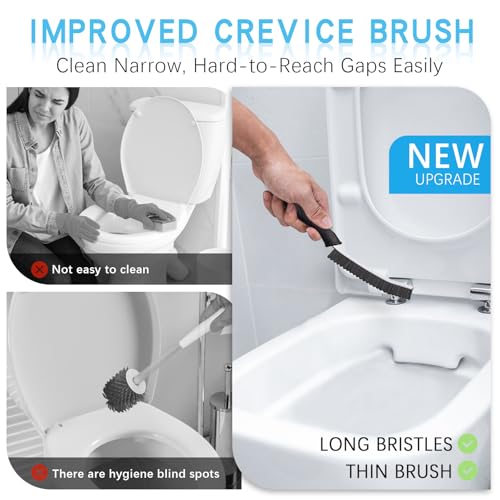 Magiware Hard Bristle Crevice Cleaning Brush Set for Deep Cleaning