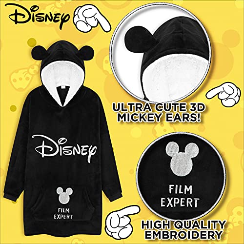 Disney Stitch Blanket Hoodie for Kids - One Size Black Fleece