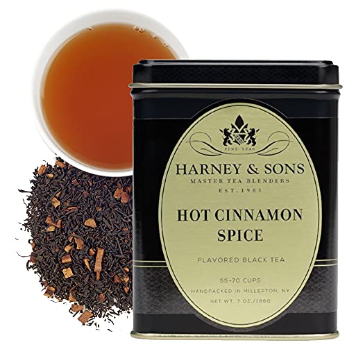 Harney & Sons Hot Cinnamon Spice Black Tea, Loose Leaf, 7 oz Decorative Tin