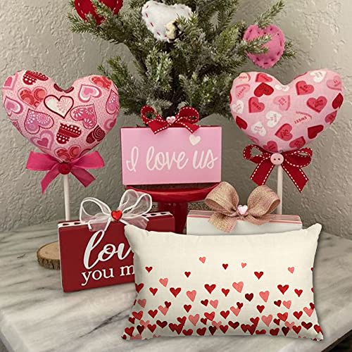 Valentine's Day 12x20 Pink Heart Love Pattern Pillow Cover
