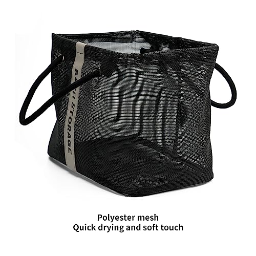 TOPASION Large Capacity Shower Caddy Organizer - Black Mesh