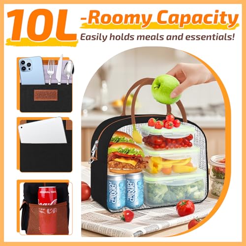 KIPBELIF Insulated Lunch Bag for Women - Large Leakproof Lunch Box with Cooling Pack