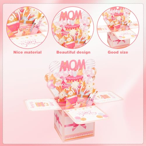 Happy Birthday Mom Pop-Up Card – Cute 3D Greeting Card