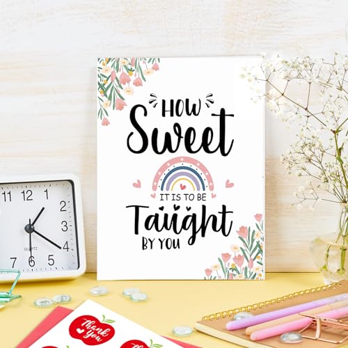 Teacher Appreciation Cards 6 Pack - Thank You Greeting Cards with Envelopes