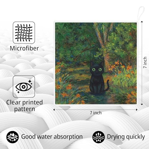AiHeart 6-Pack Reusable Microfiber Kitchen Dish Cloths with Hanging Loop