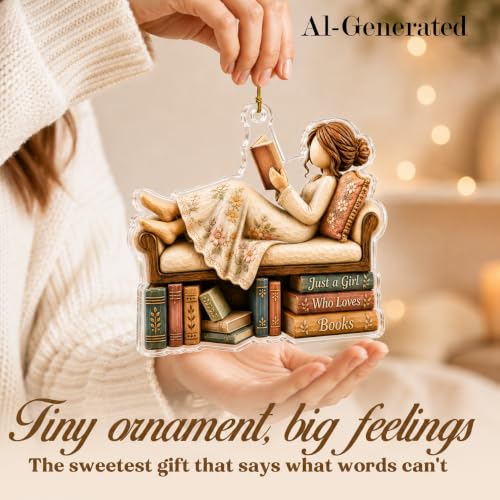 Just A Girl Who Loves Books Christmas Ornament - Decor-2