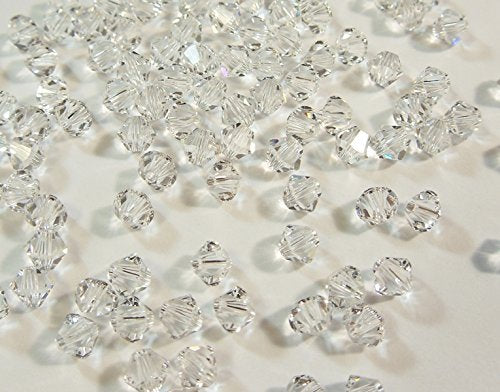 Perlin Preciosa 4mm Crystal Glass Bicone Beads 40 Pcs - Crystal Clear