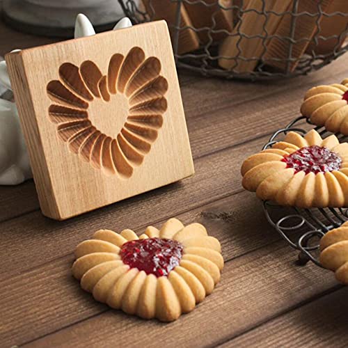 Wooden Cookie Biscuit Mold 3D Embossing Baking Tool Halloween Christmas Set - Cookies-B 2PCS