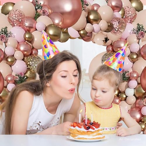 Rose Gold Pink Balloon Garland Kit - 129pc Arch Decor for Party
